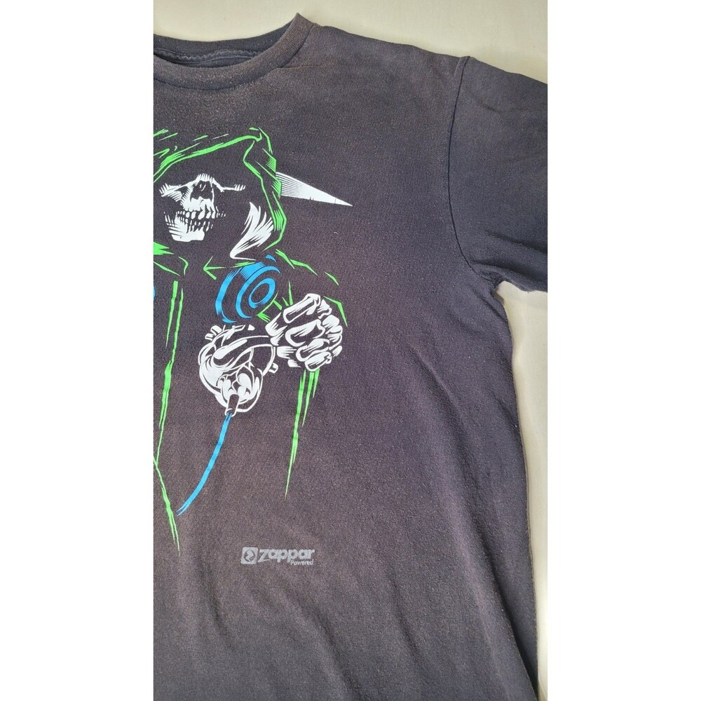 Grim Reaper Skeleton Fantasy Horror Gothic Zappar Size Large Cotton T Shirt - Picture 3 of 13